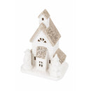 Casetta porta Candela Tealight 9x6x10 cm in Stoneware con Led