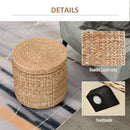 Pouf Contenitore Tondo Ø43x43 cm in Rattan Cachi