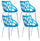 Set 4 Sedie Attesa da Ufficio in Polipropilene Tosini Orlando Blu