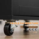Carrello da Cucina con Armadietto 2 Cassetti e Portaspezie 89x45x89,5 cm in Legno Nero  