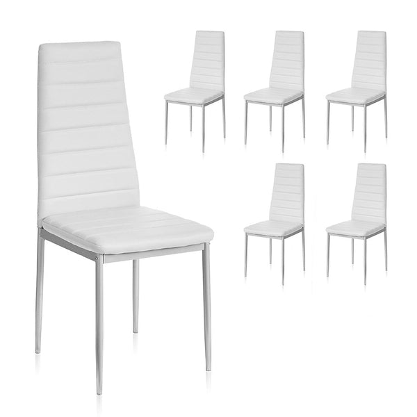 Set 6 Sedie 41x41x96 cm in Similpelle da Interno Bianche acquista