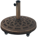 Base per Ombrellone da 21 kg Rotonda con Ruote e Freni in Resina Bronzo      
