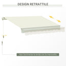 Tenda da Sole Avvolgibile a Parete 295x245 cm in Alluminio e Poliestere Bianco