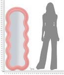 Specchio da Muro Teddy Rosa 60x4x160 cm in MDF e Poliestere e Specchio Rosa      