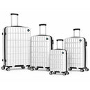 Set 4 Valigie Rigide e Resistenti Varie Misure Trolley Viaggio con Ruote Easy Roll Bianco      
