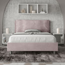 Letto Matrimoniale Francese Imbottito in Microfibra Antea Large Glicine Varie Misure