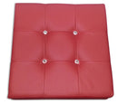 Cubo Pouf Contenitore in Similpelle e Cristalli Renier Bordeaux