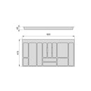 Portaposate Optima Vertex/Concept 500mm Plastica Grigio Antracite Tecnoplastica Emuca