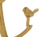 Tavolinetto Birds Marble Ø38x60 cm in Ferro e Marmo Oro e Bianco      