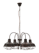 Lampadario Bronks 4 Luci 80x80x40 cm in Ferro Nero