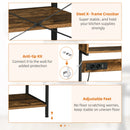 Scaffale Cucina con Multipresa 60x42x153 cm in Legno e Acciaio Marrone Rustico