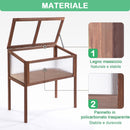 Mini Serra da Giardino 90x50x93 cm in Legno Marrone