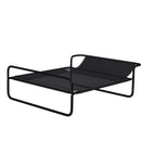 Lettino Brandina per Cani Piccoli e Medi 91x69x29 cm Rialzato con Poggiatesta da Esterno in Tessuto a Rete Nero      