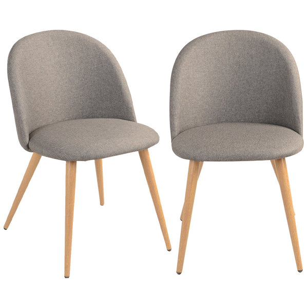 Set 2 Sedie Sala da Pranzo Cucina Grigio Gambe Effetto Legno Seduta Ergonomica sconto