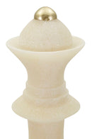 Decorazione Regina Quarzy Ø12x36 cm in Resina Bianco e Oro      