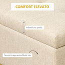 Panca Fondo Letto 110x44x48 cm con Contenitore in Poliestere Trapuntata Beige