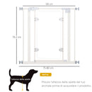 Cancelletto di Sicurezza per Animali Domestici 76,9-81,9 cm in Ferro Bianco