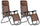 Set 2 Sedie Sdraio Zero Gravity Reclinabili Pieghevoli in Ferro e Textilene Tortora