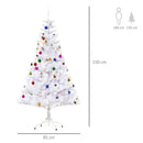 Albero di Natale Artificiale 150 cm 680 Rami Addobbato Bianco 