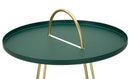 Tavolinetto Grent Ø45x59 cm in Ferro Verde e Oro      