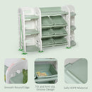 Scaffale Contenitore 149,8x35x92 cm con Cesti estraibili  Verde e Bianco