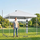 Gazebo Pop Up da Giardino 293x293x272 cm con Tasche Portaoggetti e Sacchi di Sabbia in Tessuto Oxford Bianco      