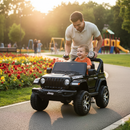Macchina Elettrica per Bambini Fuoristrada Jeep Wrangler Rubicon 12V con Telecomando Nero