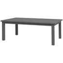 Tavolo per Esterni Rettangolare 100x60 cm in Alluminio Effetto Legno Marrone