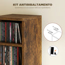 Set 2 Librerie 21x22,5x88,5 cm Mobili Porta CD con Ripiani Regolabili per 204 CD in Legno Marrone Rustico      