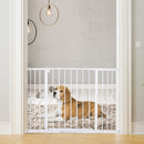 Cancelletto di Sicurezza per Animali Domestici 72-107 cm in Metallo Bianco