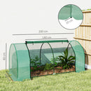 Serra da Giardino a Tunnel 200x100x80 cm in Acciaio e con Copertura in PVC Verde      
