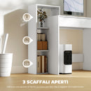 Scrivania Moderna 100x40x90 cm con Ripiani e Cassetto in Legno Bianco  