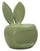 Sedia Bunny Verde 57x55x79 cm in Polietilene Verde