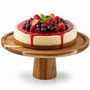 Alzatina per Dolci Ø30x13 cm Alzata Vassoio da Portata in Legno di Acacia      