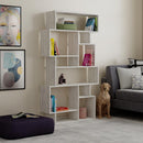 Libreria Moderna 168x96x25 cm Scaffale 8 Ripiani in MDF Bianco Frassinato      