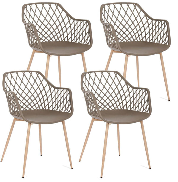 Set 4 Sedie 58x54x85,5 cm in Plastica Tortora acquista