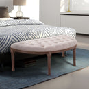 Panca Semicircolare Imbottita in Legno 140,5x51x48 cm  Beige