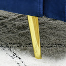 Divano Letto Singolo Clic Clac con Schienale Regolabile 215x83x87 cm in Tessuto Effetto Velluto con 2 Cuscini Blu 