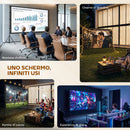 Telo per Proiettore 120" 16:9 HD 4K-8K Angolo di Visione 160° con Treppiedi Pieghevoli Bianco      