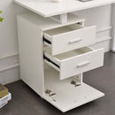 Scrivania con Cassettiera 120x50x75 cm in MDF e Acciaio Bianco   