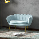 Divano 2 Posti 130x77x77 cm in Velluto Azzurro  