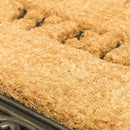 Tappeto 45x75 cm Zerbino Rettangolare Welcome In Fibra Di Cocco Beige e Marrone      