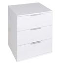 Comodino Mobiletto Cassettiera 3 Cassetti Design Moderno in legno MDF Bianco