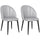 Set 2 Sedie da Pranzo Schienale a Conchiglia in Pelle PU Grigio Chiaro