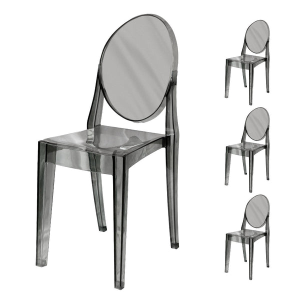 Set 4 Sedie 38x46x90,5 cm in Policarbonato da Interno Elizabet Grigio Fume prezzo