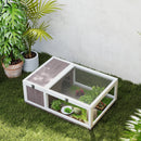 Casa per Tartarughe di Terra Terrario 91x60,5x32A cm con Pannello Apribile e 2 Spazi Separati in Legno di Abete Marrone Chiaro      