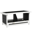 Nido per Galline 2 Aree con Base Rialzata e Tetto 66x37x34 cm in Legno e Bitume   