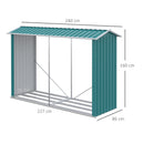 Legnaia 240x 86x160 cm in Acciaio Verde