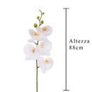 Set 3 Phalenopsis Artificiali con 5 Fiori Altezza 88 cm Bianco
