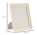 Cornice Bamboo Style 26x2x31 cm in Resina e Vetro Crema      